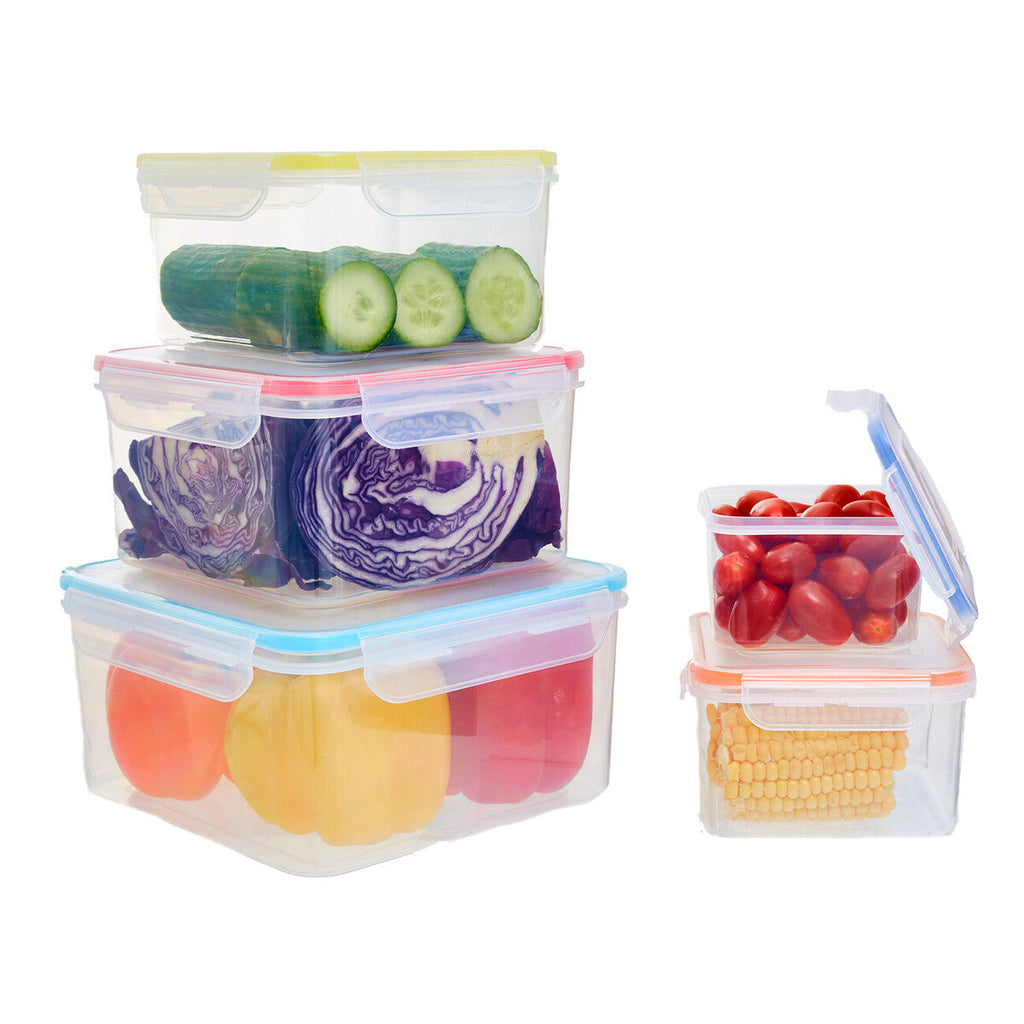 5 Piece Square Food Containers with Airtight Lids | Herrela