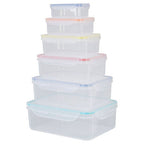 6 Piece Rectangular Food Containers with Airtight Lids | Herrela