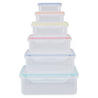 6 Piece Rectangular Food Containers with Airtight Lids | Herrela