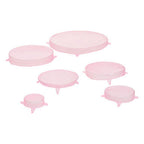 Set Of Six Pink Silicone Lids | Zing