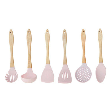 7 Piece Utensil Set In Pastel Pink | Zing