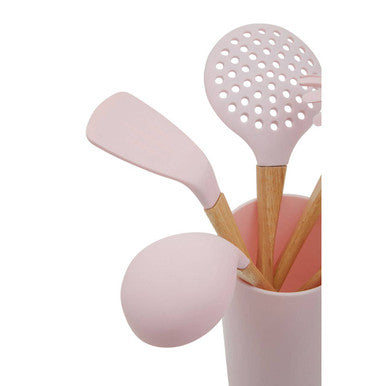7 Piece Utensil Set In Pastel Pink | Zing