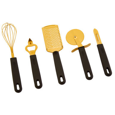 Five Piece Light Gold Kitchen Gadget Set | Zing
