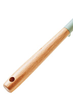 Sage Green Silicone Slotted Turner with Wood Handle | Nova