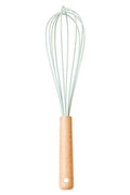 Sage Green Silicone Head Whisk with Round Wood Handle | Nova