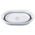 Grey and White Oval Collapsible Laundry Basket | Averill