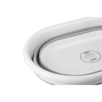 Grey and White Oval Collapsible Laundry Basket | Averill