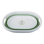 Oval Collapsible Laundry Basket in Green and White | Averill