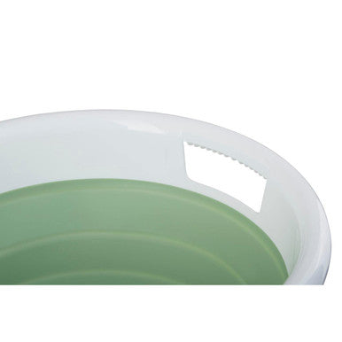 Oval Collapsible Laundry Basket in Green and White | Averill