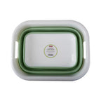 Collapsible Green White Laundry Basket | Averill