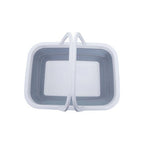Collapsible Grey and White Basket with Handles | Averill