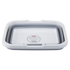 Collapsible Grey and White Basket with Handles | Averill
