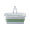 Collapsible Laundry Basket in Green and White | Averill