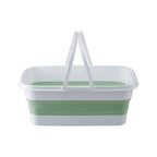 Collapsible Laundry Basket in Green and White | Averill