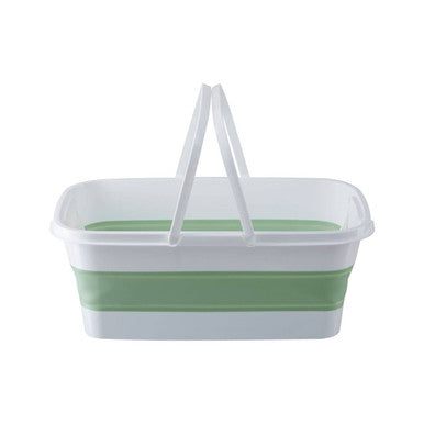 Collapsible Laundry Basket in Green and White | Averill