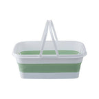Collapsible Laundry Basket in Green and White | Averill