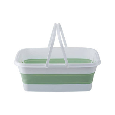 Collapsible Laundry Basket in Green and White | Averill