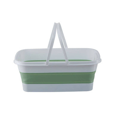 Collapsible Laundry Basket in Green and White | Averill