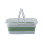 Collapsible Laundry Basket in Green and White | Averill