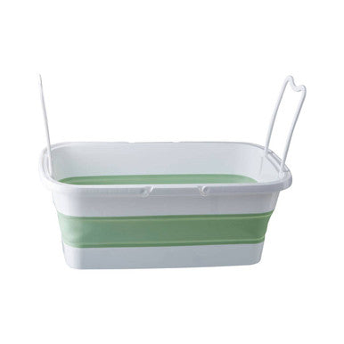 Collapsible Laundry Basket in Green and White | Averill