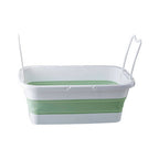 Collapsible Laundry Basket in Green and White | Averill
