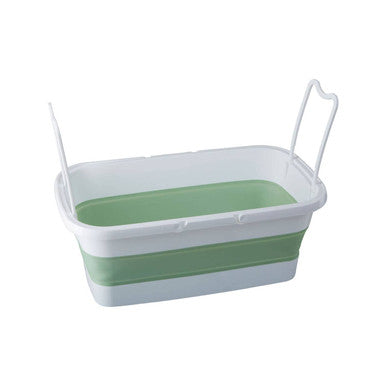 Collapsible Laundry Basket in Green and White | Averill