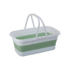 Collapsible Laundry Basket in Green and White | Averill