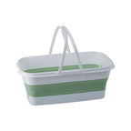 Collapsible Laundry Basket in Green and White | Averill