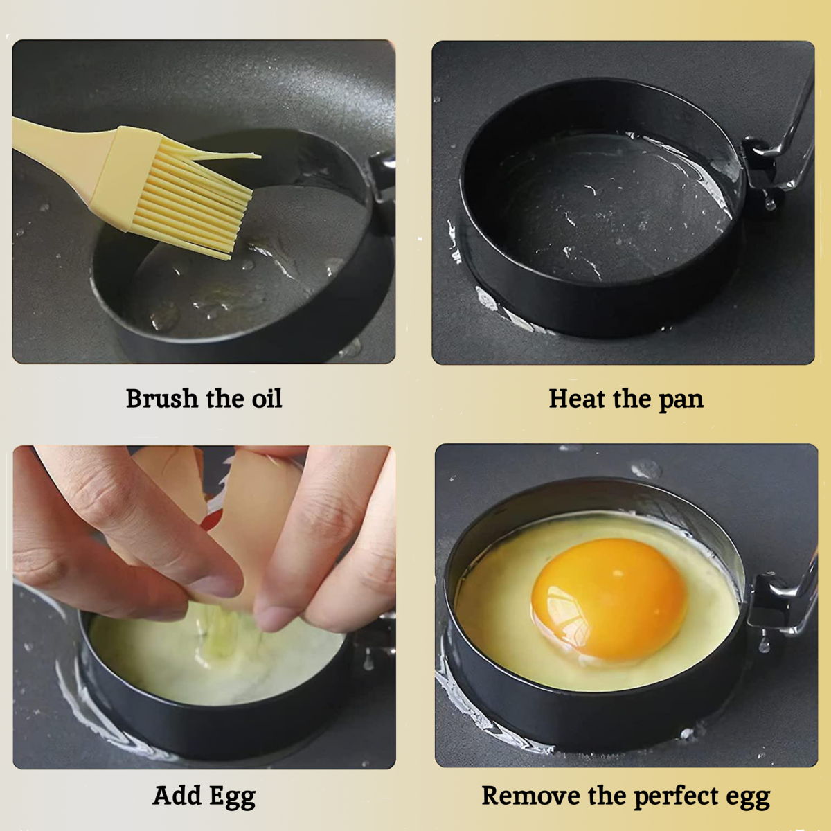Set of 2 Non Stick Egg Rings | Bellano