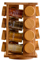 Bamboo Revolving Spice Rack with 16 Jars | Puro