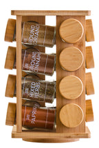 Bamboo Revolving Spice Rack with 16 Jars | Puro