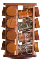 Acacia Wood Revolving Spice Rack with 16 Jars | Puro
