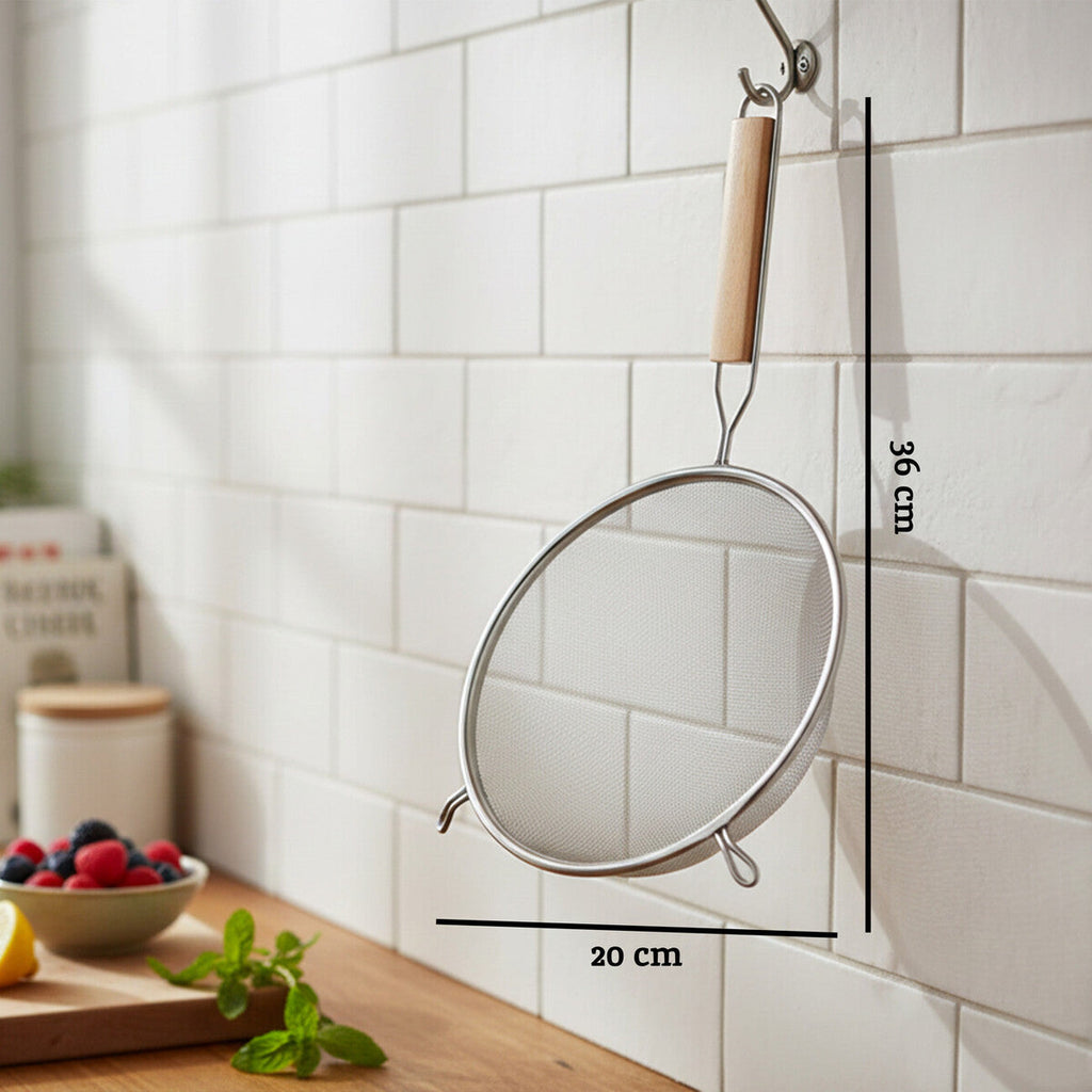 Medium Sieve With Wooden Handle | Zenigo