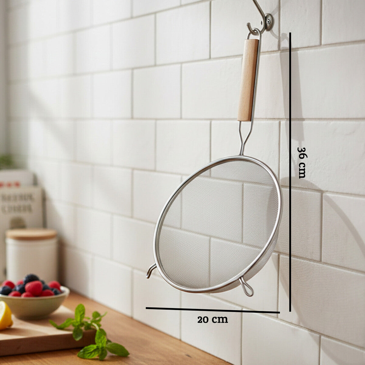 Medium Sieve With Wooden Handle | Zenigo