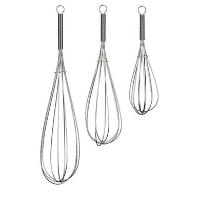 Set of 3 Chrome Finish Whisks | Karim
