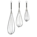 Set of 3 Chrome Finish Whisks | Karim