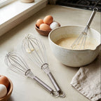 Set of 3 Chrome Finish Whisks | Karim