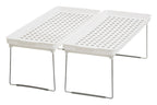 Set of 2 White and Grey Foldable Cabinet Racks | Romm