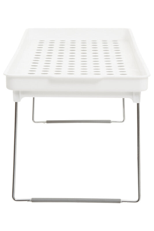 Set of 2 White and Grey Foldable Cabinet Racks | Romm