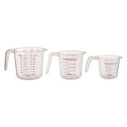 Set of Three Clear Plastic Measuring Jugs | Guluna