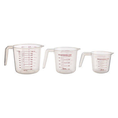 Set of Three Clear Plastic Measuring Jugs | Guluna