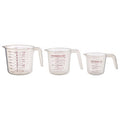 Set of Three Clear Plastic Measuring Jugs | Guluna