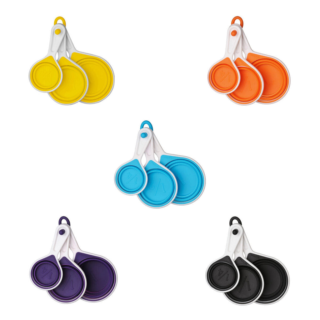 Set Of 4 Collapsible Purple Silicone Measuring Cups | Zing