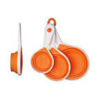 Set Of 4 Collapsible Orange Silicone Measuring Cups | Zing