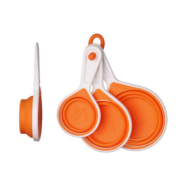 Set Of 4 Collapsible Orange Silicone Measuring Cups | Zing