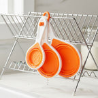 Set Of 4 Collapsible Orange Silicone Measuring Cups | Zing