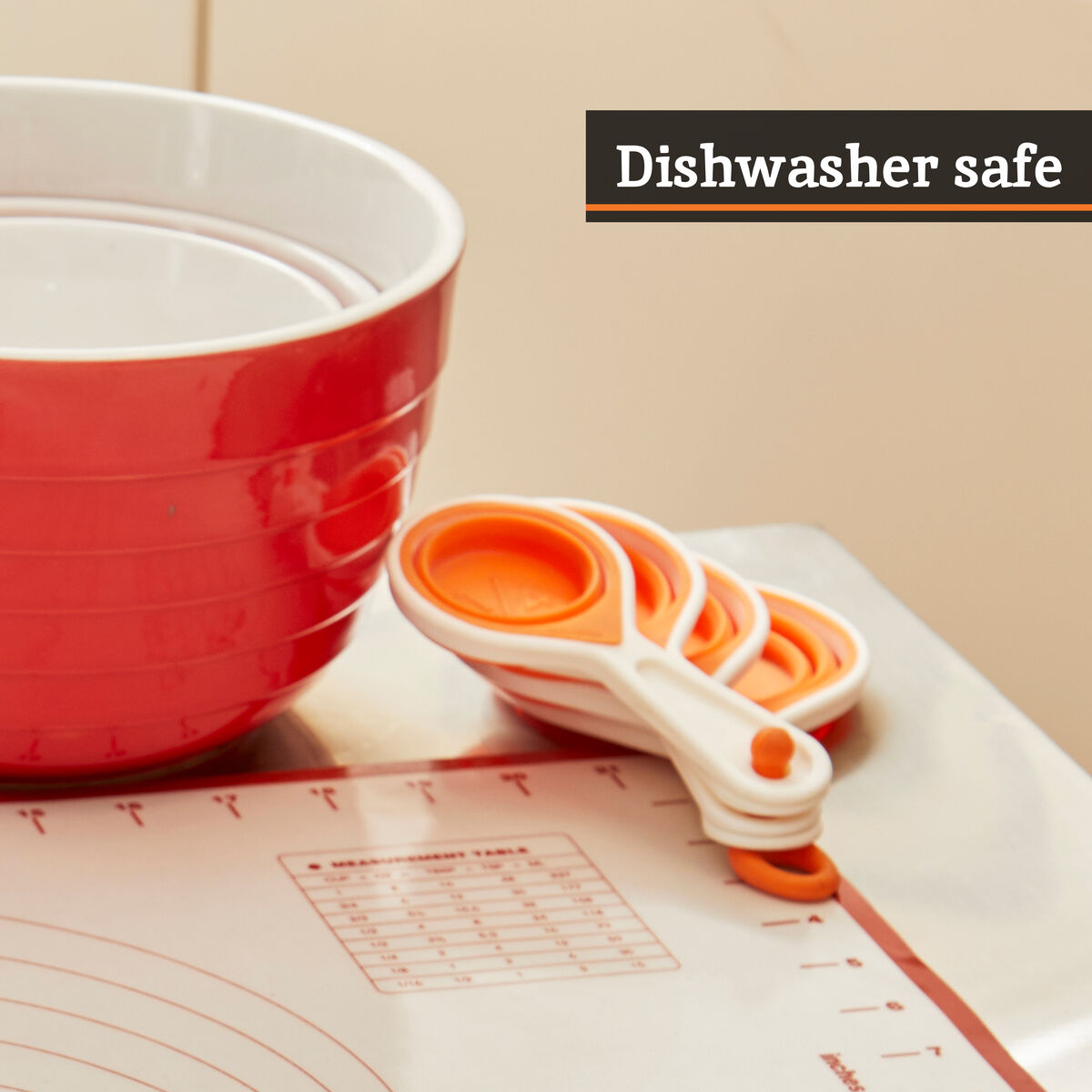 Set Of 4 Collapsible Orange Silicone Measuring Cups | Zing