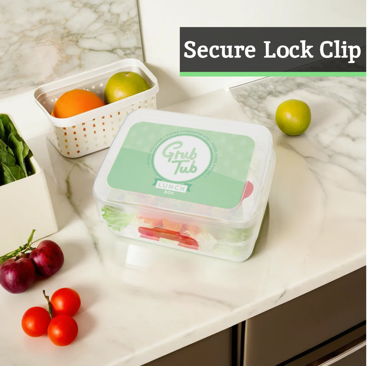 3 Compartments Lunch Box | Grub Tub