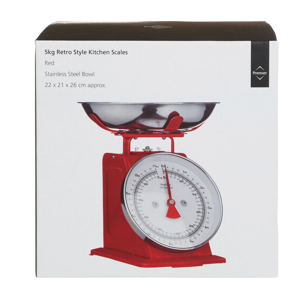 5Kg Red Retro Kitchen Scale | Olivier