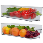Set of Two Small Stackable Fridge Storage Trays | Romm